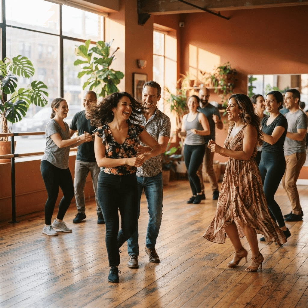 Clase de baile en la academia Habana Mix